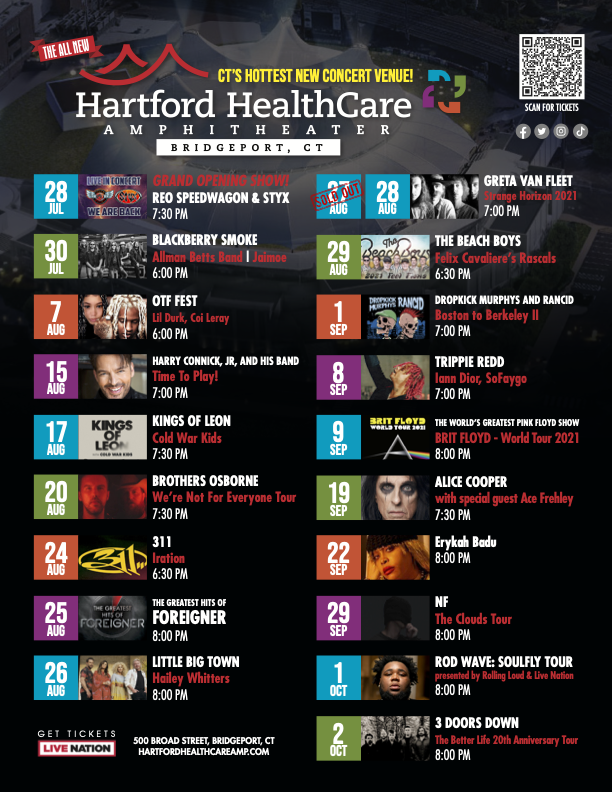 Hartford Healthcare Amphitheater schedule